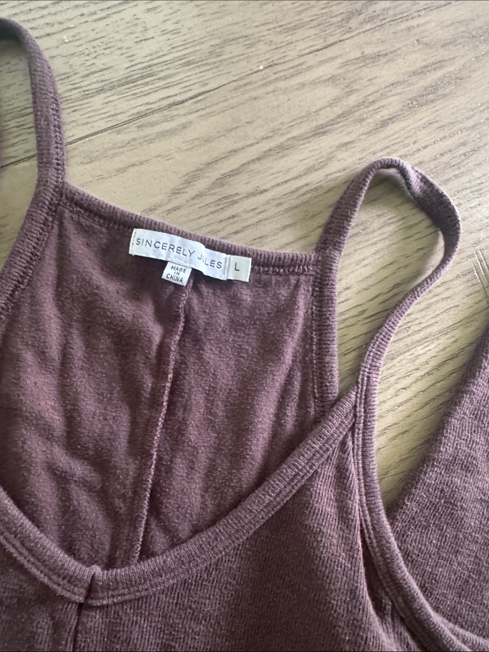 Sincerely Jules Mauve Ribbed Bandeau Tank